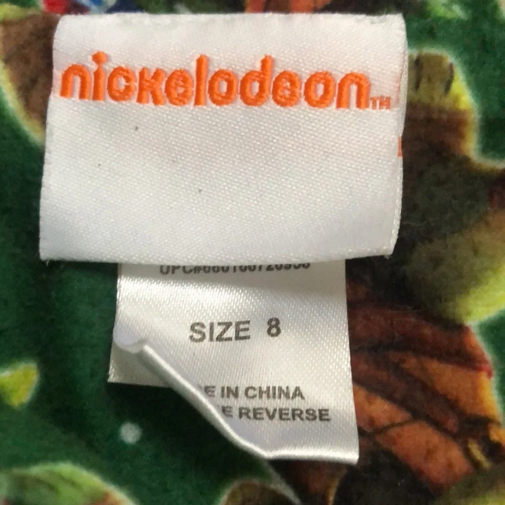 Nickelodeon Santa Ninja‎ Turtles Green Flannel Pajama PJ’s Set Size 8